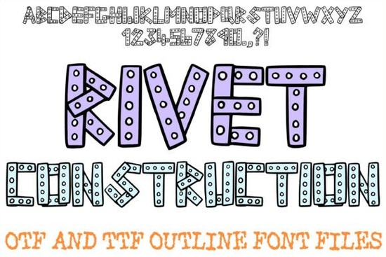 Rivet Construction Font